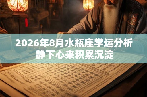 2026年8月水瓶座学运分析 静下心来积累沉淀