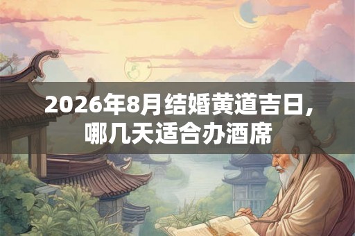2026年8月结婚黄道吉日,哪几天适合办酒席 2026年8月结婚黄道吉日,哪几天适合办酒席