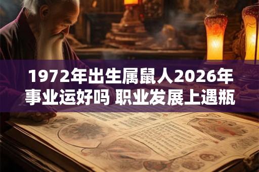 1972年出生属鼠人2026年事业运好吗 职业发展上遇瓶颈 1972年出生属鼠人2026年事业运好吗 职业发展上遇瓶颈