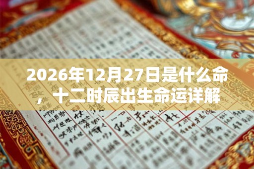 2026年12月27日是什么命，十二时辰出生命运详解