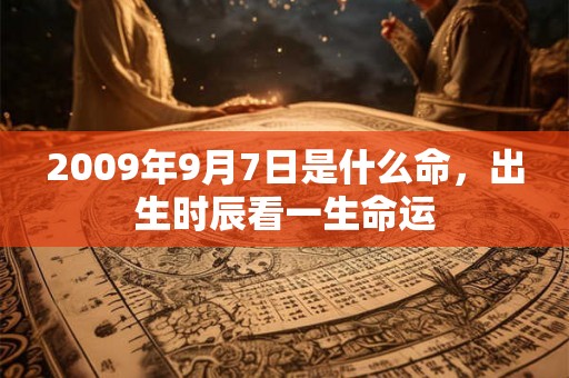 2009年9月7日是什么命，出生时辰看一生命运