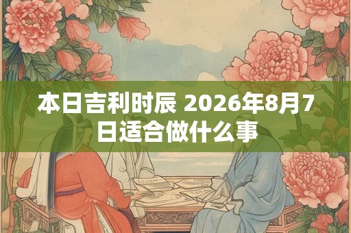 本日吉利时辰 2026年8月7日适合做什么事