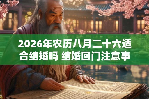 2026年农历八月二十六适合结婚吗 结婚回门注意事项