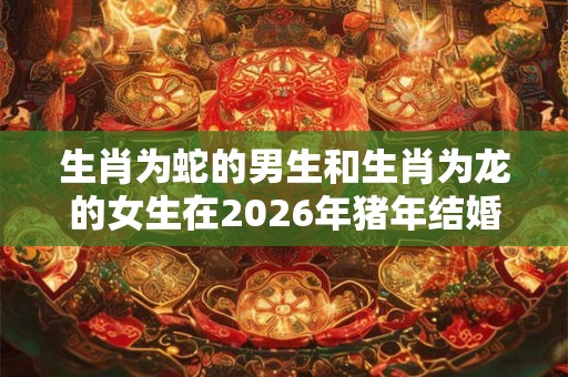 生肖为蛇的男生和生肖为龙的女生在2026年猪年结婚好不好？