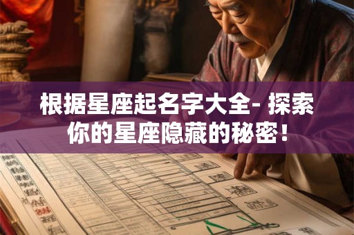 根据星座起名字大全- 探索你的星座隐藏的秘密！