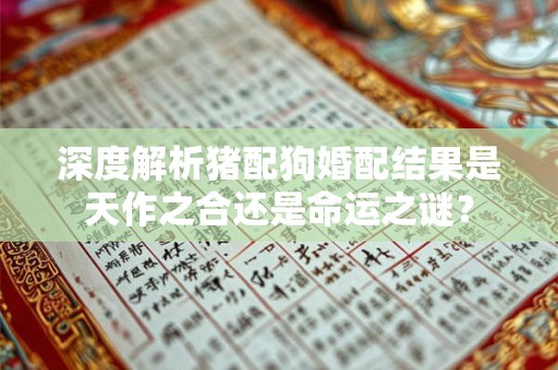 深度解析猪配狗婚配结果是天作之合还是命运之谜？