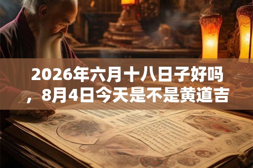2026年六月十八日子好吗，8月4日今天是不是黄道吉日