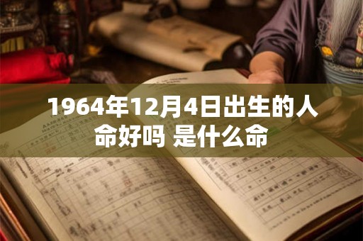 1964年12月4日出生的人命好吗 是什么命