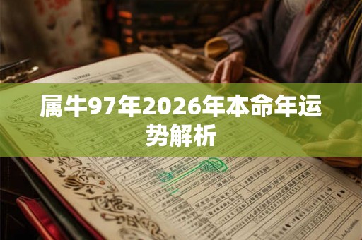 属牛97年2026年本命年运势解析 属牛97年2026年本命年运势解析