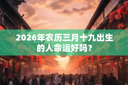2026年农历三月十九出生的人命运好吗？