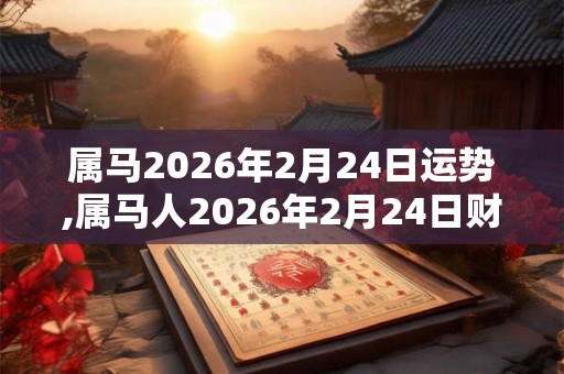 属马2026年2月24日运势,属马人2026年2月24日财运,生肖马2026年2月24日运势