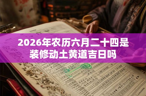 2026年农历六月二十四是装修动土黄道吉日吗