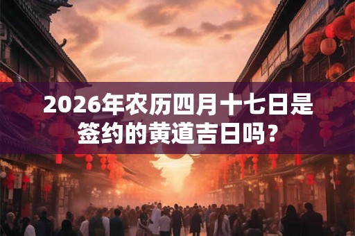 2026年农历四月十七日是签约的黄道吉日吗？