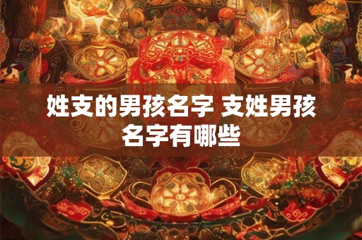 姓支的男孩名字 支姓男孩名字有哪些