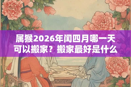 属猴2026年闰四月哪一天可以搬家?搬家最好是什么时候? 属猴2026年闰四月哪一天可以搬家?搬家最好是什么时候?