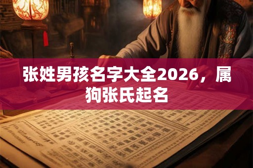 张姓男孩名字大全2026，属狗张氏起名
