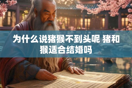 为什么说猪猴不到头呢 猪和猴适合结婚吗