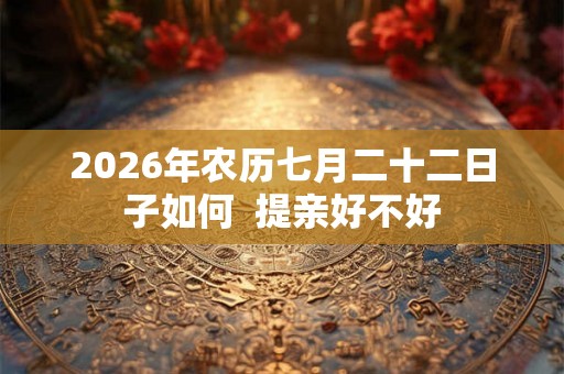 2026年农历七月二十二日子如何  提亲好不好