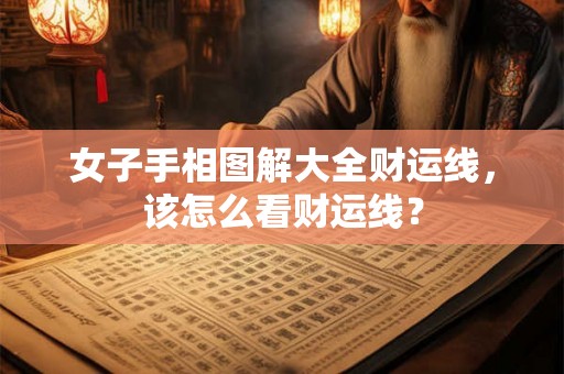 女子手相图解大全财运线，该怎么看财运线？