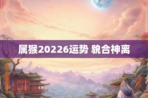 属猴20226运势 貌合神离 属猴20226运势 貌合神离