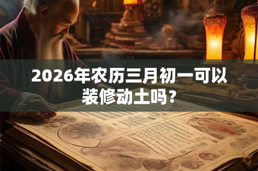 2026年农历三月初一可以装修动土吗？