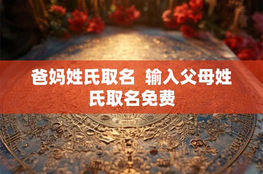 爸妈姓氏取名  输入父母姓氏取名免费
