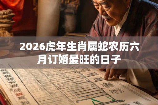 2026虎年生肖属蛇农历六月订婚最旺的日子