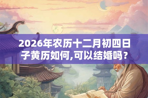 2026年农历十二月初四日子黄历如何,可以结婚吗？