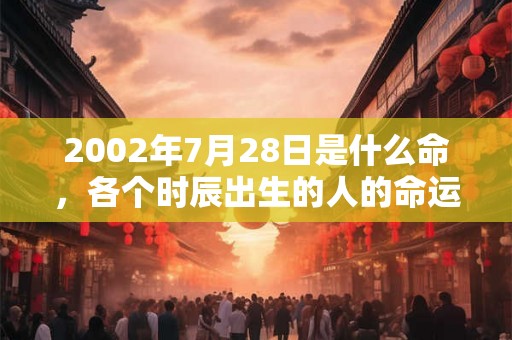2002年7月28日是什么命，各个时辰出生的人的命运