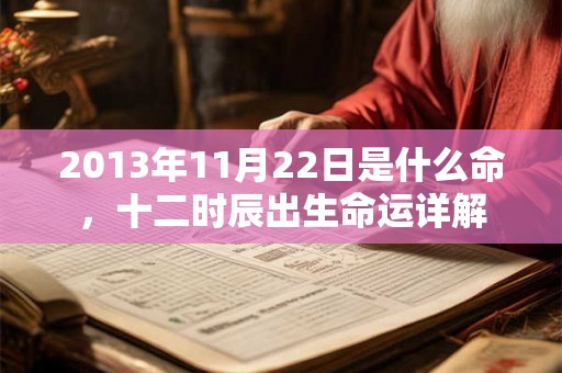 2013年11月22日是什么命，十二时辰出生命运详解
