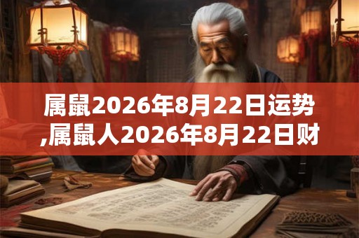 属鼠2026年8月22日运势,属鼠人2026年8月22日财运,生肖鼠2026年8月22日运势