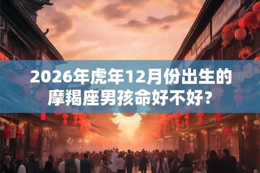 2026年虎年12月份出生的摩羯座男孩命好不好？