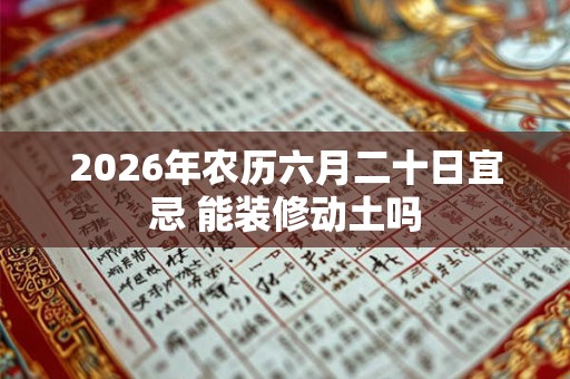 2026年农历六月二十日宜忌 能装修动土吗