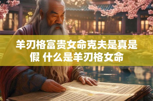 羊刃格富贵女命克夫是真是假 什么是羊刃格女命