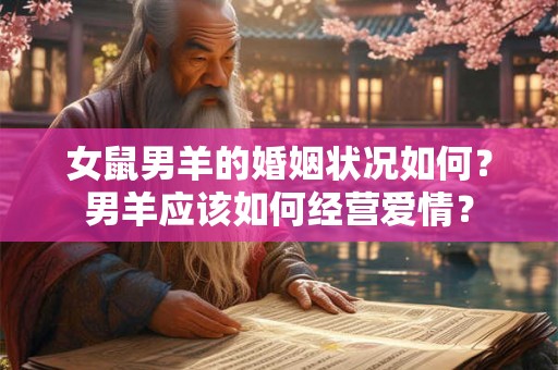 女鼠男羊的婚姻状况如何？男羊应该如何经营爱情？