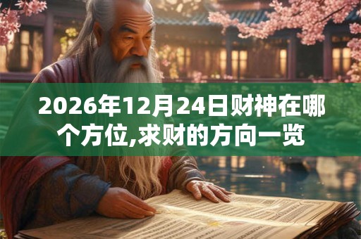 2026年12月24日财神在哪个方位,求财的方向一览