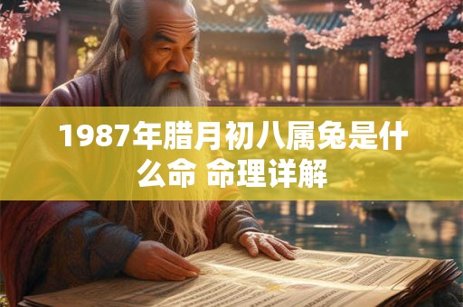 1987年腊月初八属兔是什么命 命理详解
