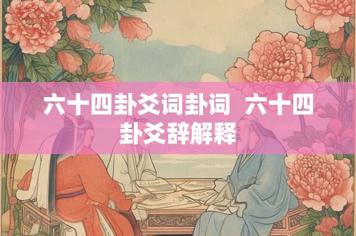 六十四卦爻词卦词  六十四卦爻辞解释