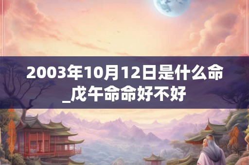 2003年10月12日是什么命_戊午命命好不好