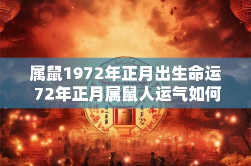 属鼠1972年正月出生命运 72年正月属鼠人运气如何