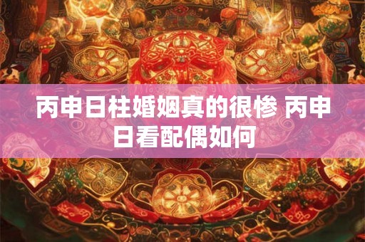 丙申日柱婚姻真的很惨 丙申日看配偶如何