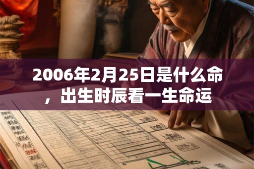 2006年2月25日是什么命，出生时辰看一生命运