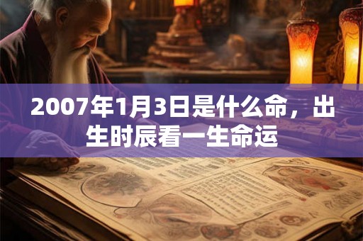 2007年1月3日是什么命，出生时辰看一生命运