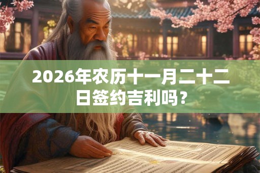 2026年农历十一月二十二日签约吉利吗？