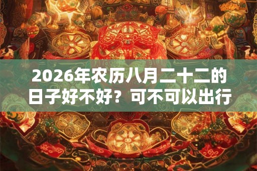 2026年农历八月二十二的日子好不好?可不可以出行? 2026年农历八月二十二的日子好不好?可不可以出行?