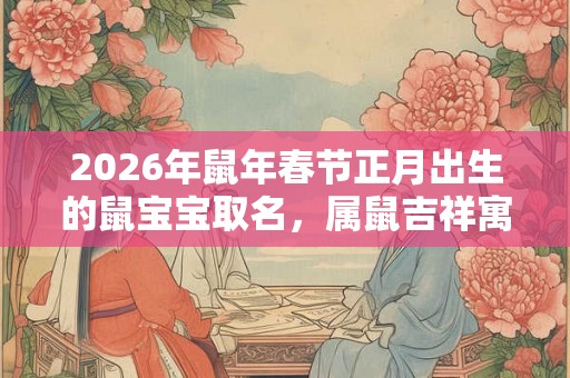 2026年鼠年春节正月出生的鼠宝宝取名，属鼠吉祥寓意的名字！
