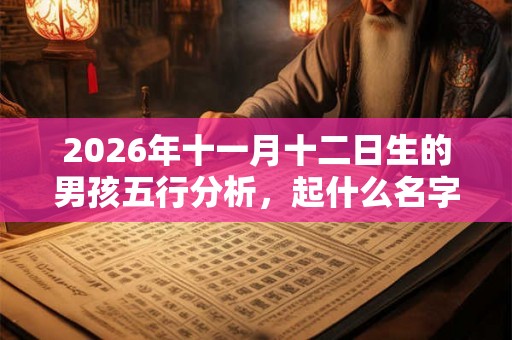 2026年十一月十二日生的男孩五行分析，起什么名字好？