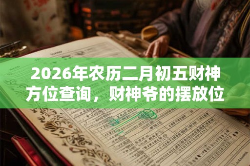 2026年农历二月初五财神方位查询，财神爷的摆放位置和方向