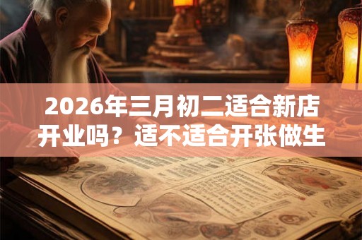 2026年三月初二适合新店开业吗？适不适合开张做生意？