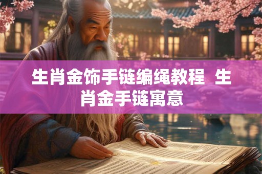 生肖金饰手链编绳教程  生肖金手链寓意